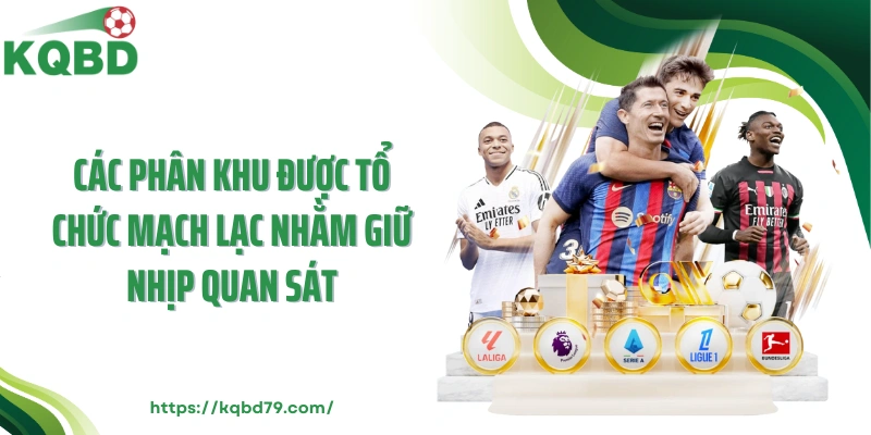 Các phân khu được tổ chức mạch lạc nhằm giữ nhịp quan sát